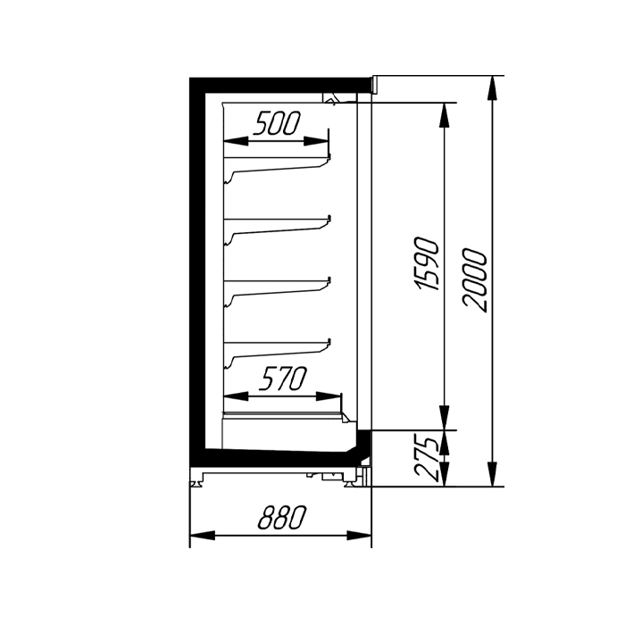 Шкаф-витрина морозильный Italfrigo Milan L D2 1562