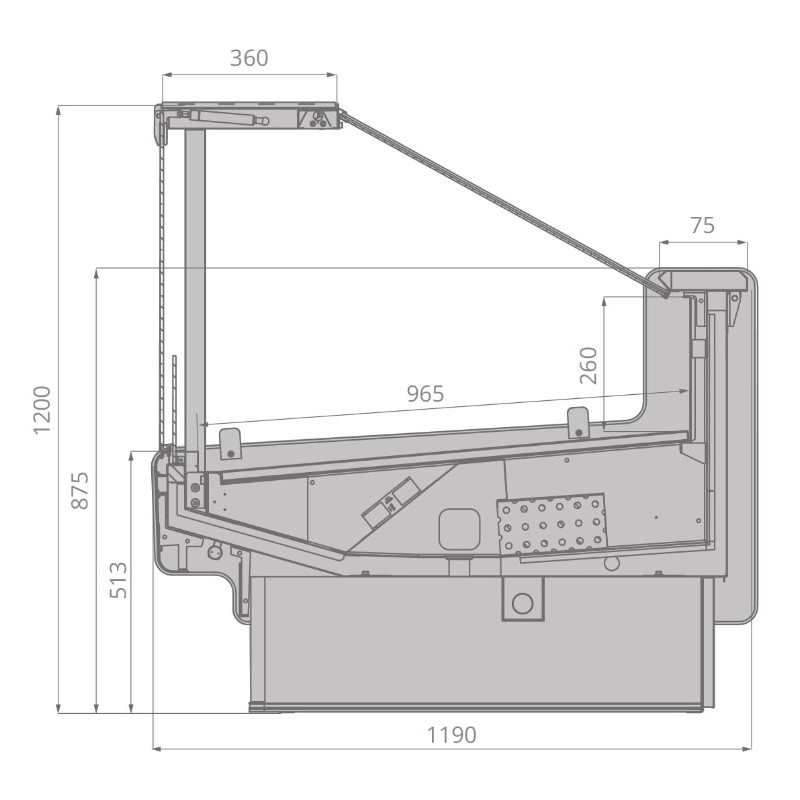 Витрина холодильная Brandford AURORA SQ 250 вентилируемая