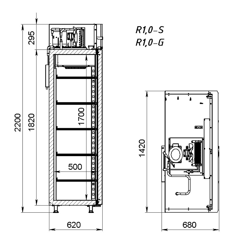 Шкаф холодильный ARKTO R 1.0-S