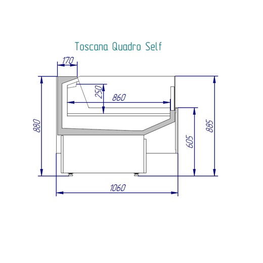 Прилавок холодильный Italfrigo Toscana Q Self 1250