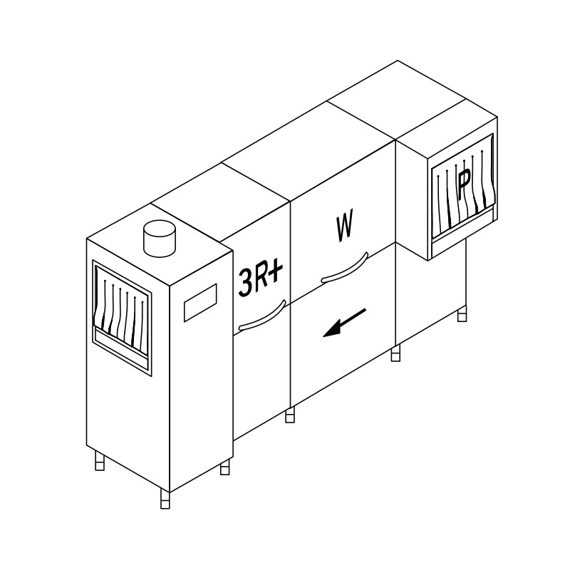 Машина посудомоечная конвейерная DIHR RX 300 LC