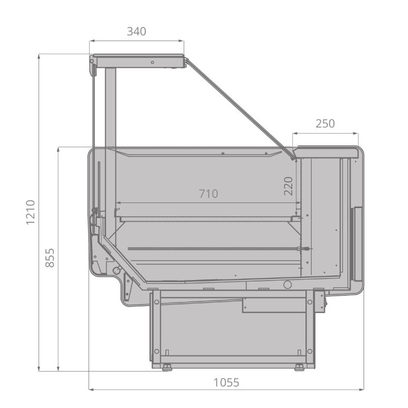 Витрина Brandford AURORA Slim SQ 190 тепловая